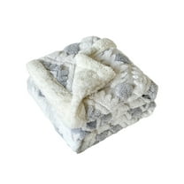 geerera Jacquard Boho Fleece Throw Blanket Soft Cozy Fuzzy Plush Blanket Thick Warm Blanket for Bed, Sofa, Living Room, 28"X39"