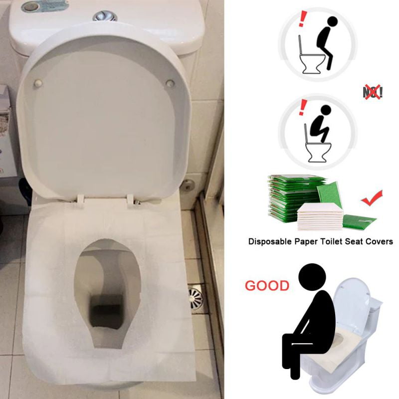 50 Disposable Toilet Seat Covers Hygienic Flushable Travel Camping Pocket Size 