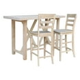 thumbnail image 6 of International Concepts Solid Wood Bar Height Dining Table with 2 Ladder Back Bar-Stools, 6 of 8