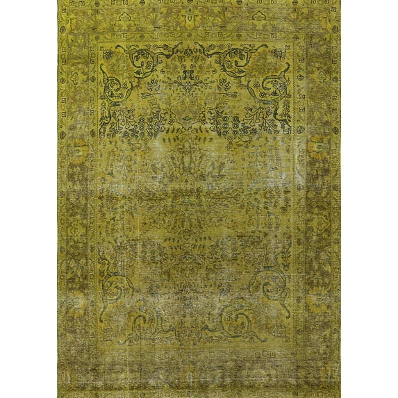 Ahgly Company Indoor Rectangle Mid-Century Modern Brown Oriental Area Rugs, 2' x 4'