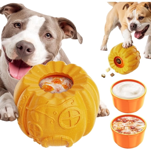 Large Dog Frozen Treat Ball - Fill & Freeze Lick Cup and Tough Chew Toy, Long-Lasting Boredom Relief Enrichment Toy for Dogs