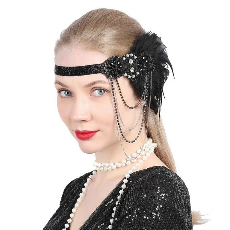 Rhinestone hairband - Black/Rhinestones - Ladies