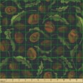 thumbnail image 2 of Ambesonne Tropical Fabric by the Yard Upholstery, Shea Nuts Engraving Art, 3 Yards, Paprika Green and Dark Teal, 2 of 5