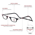 thumbnail image 3 of Lentes de Lectura Clic Original Expansibles M-XL Negro 1.75x, 3 of 5