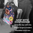 thumbnail image 6 of Pofeuu Space Colorful Donut Print Lunch Bag Women Insulated Lunch Box Reusable Leakproof Large Spacious Cooler Tote for Women Men, 6 of 7