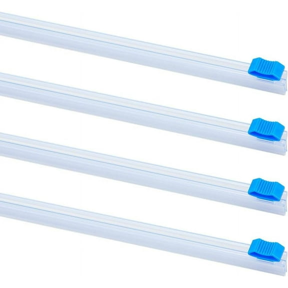 4Pcs Plastic Wrap Cutter 17 Inch Slider Cutter Wrap Dispenser Reusable Cling Film Slide Cutter Replacement Food Wrap Cutters Self-Adhesive Slide Cutter or Aluminum Foil Wax Paper Blue