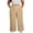 Khaki, variant on Levmjia Women's Plus Size Wide Leg Pants High Waisted Solid Color Trousers with Pockets Casual Flowy Beach Summer Dress Pants