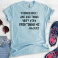 thumbnail image 2 of Thunderbolt And Lightning Very Very Frightening Me - Galileo Shirt, Unisex Women's Men's Shirt Rock Lyric T, Heather Light Blue, Small, 2 of 6