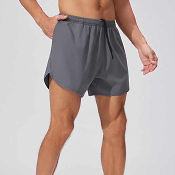 Mens Shorts Casual Athletic Gym Shorts 5 Inch Drawstring Side Split Track Shorts Lightweight Breathable with Pockets