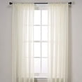 thumbnail image 2 of Sapphire Home Solid Ivory Rod Pocket Sheer Curtains, 54” x 84” (2 Panels), 2 of 2