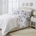 thumbnail image 3 of Great Bay Home Printed Velvet Plush Warm and Cozy Fleece Sheet Set  (Queen, Moose), 3 of 6