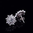 thumbnail image 2 of 2CT Simulated Diamond 925 Silver Flower Stud Earrings 14k White Gold Plated, 2 of 2