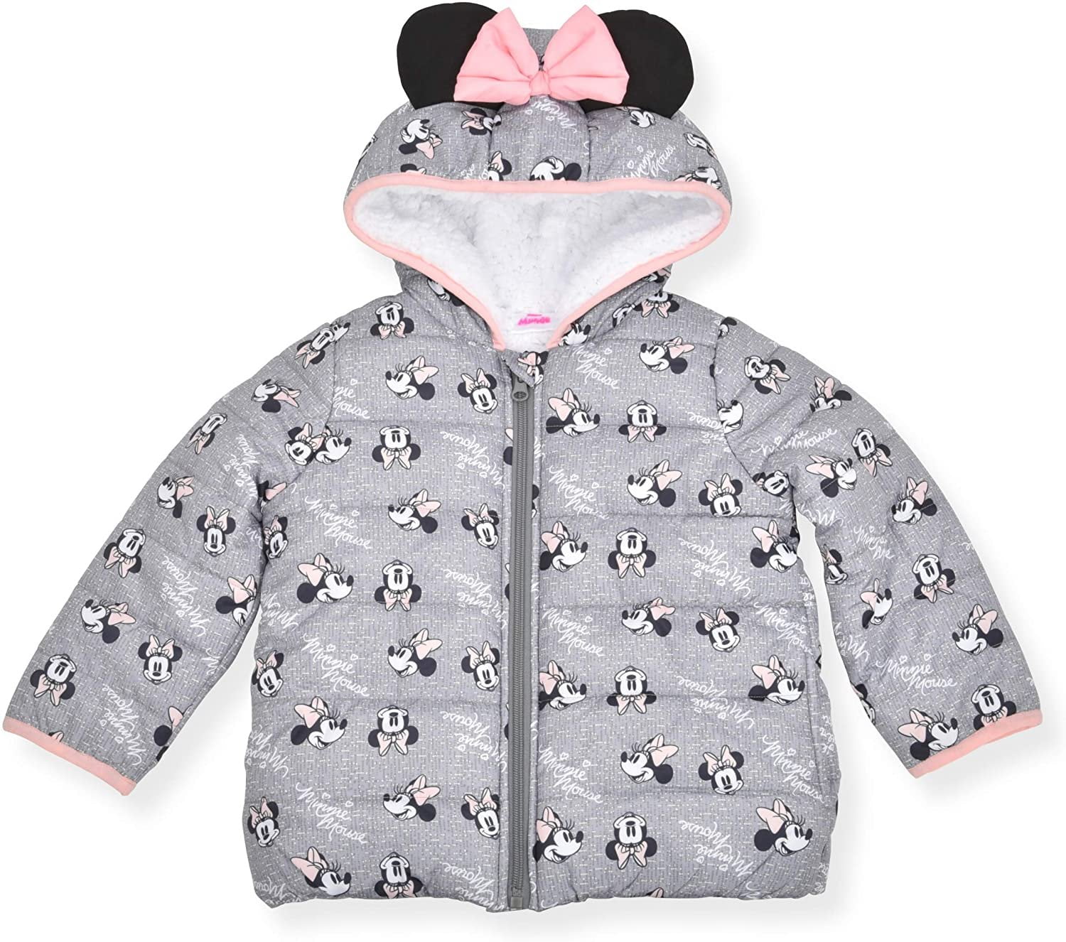 Minnie Mouse Pink/Red Girls Warm Comfy Zip up Fleece Jacket Top Coat Age from 6 to 12 Childrens Kids 