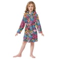 thumbnail image 6 of FORMRS Niños Bathrobe Unisex Hooded Robe Soft Plush Pajamas Sleepwear, Size 7-9T, Charming Floral Pattern, 6 of 7