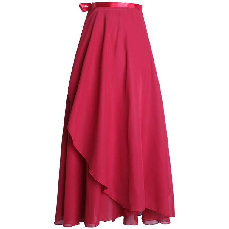 Ballet Wrap Skirt Women Chiffon Long Sheer Dance Skirts with Ballet Wrap Skirt Women Chiffon Long Sheer Dance Skirts with