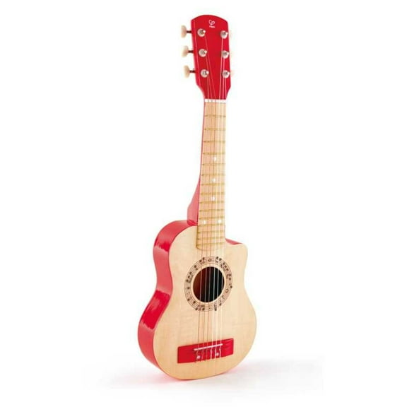 Hape First Musical Guitar: Red Flame - Kid's Wooden Instrument, 26"