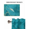 thumbnail image 7 of Teal Marble Half Window Curtain 36 Inches Long, Turquoise Marble Crack Abstract Modern Art Window Treatment Curtain Drapes, Small Tier Curtains for Bathroom Over Sink, 27.5"x36", 2 Panels, 7 of 7