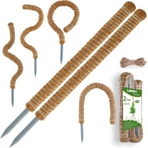 LANNEY Moss Pole for Plants Monstera, 50 Inch Bendable Moss Pole for Climbing Plants, 2 Pack 25 Inch Coir Totem Pole for Monstera Plant Support Indoor