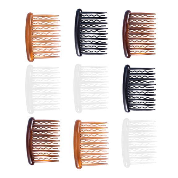 WEUVEB 48Pcs French Hair Side Combs Assorted Color Firm Hair Bridal Hair Clip for Women