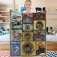 thumbnail image 5 of Kainsy Motorcycle Blanket Gifts for Motorcycle Lovers Motorcycle Club Throw Blankets for Men Women Retro Soft Lightweight Flannel Fleece Blanket for Kids Bike Ride Lover Throws for Couch Sofa(50"x60"), 5 of 8