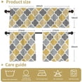 thumbnail image 4 of Yellow Gray Geometric Curtain for Kitchen Bathroom Modern Minimalist Rod Pocket Window Tier Curtains Valance Set 3 Pcs Vintage Aesthetic Printed Curtains 54 x 18 inches + 27 x 36 inches *2, 4 of 6