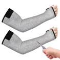 thumbnail image 1 of Mangas protectoras Okxiri resistentes a cortes, 1 par, para brazo, color gris, 1 of 7