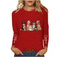 thumbnail image 2 of Womens Christmas Sweatshirts Round Neck Tops Long Sleeve Sweatshirt Xmas Graphic Pullover Sweater Blouse Comfort Casual Pullover Tops, 2 of 5