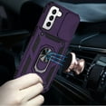 thumbnail image 3 of For Samsung Galaxy S22 Ultra Hybrid Case with Stand, Camera Lens Protection & 360° Rotate Ring, Shockproof, Soft Bumper Cover ,Xpm Phone Case [ Purple ], 3 of 10