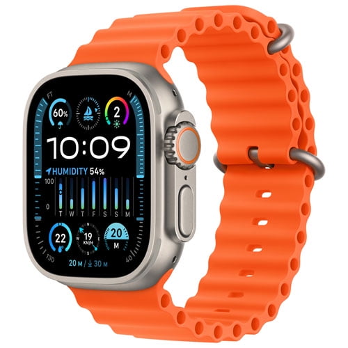 Open Box - Apple Watch Ultra 2 (GPS + Cellular) 49mm Titanium Case with Orange Ocean Band