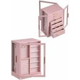 thumbnail image 4 of 360° Rotating Jewelry Box with 7 Drawers, Spacious Vertical Jewelry Organizer with Glass Window, Jewelry Storage Case, Dustproof & Moisture-resistant Design, Pink, 4 of 6