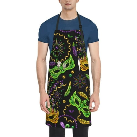 

Coaee Carnival Mardi Gras3 for Waterproof Apron for Unisex Adult with Adjustable Bib Apron