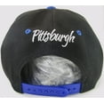 thumbnail image 3 of Pittsburgh Cursive Script Men's Adjustable Snapback Baseball Caps (Black/Royal), 3 of 3