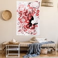 thumbnail image 2 of Girls Tapestry, Flower Girl with Hair Long Swirling Pink Blossoms Hair Dressers Beauty Feminine, Wall Hanging for Bedroom Living Room Dorm Decor, 60W X 80L Inches, Red Pink Black, by Ambesonne, 2 of 5