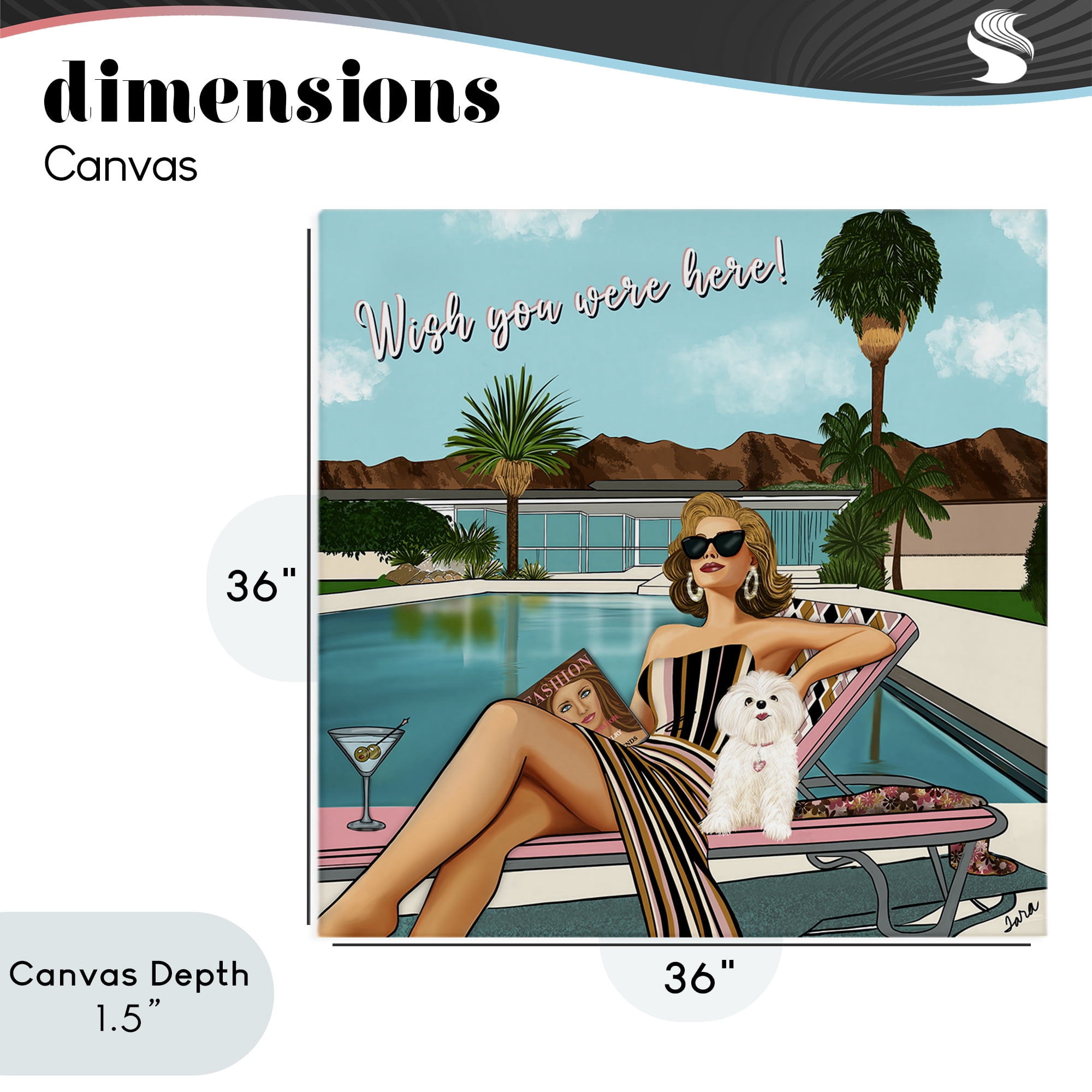 Stupell Industries Wish You Were Here Palm Springs Canvas Wall Art, design by Tara Boone