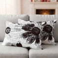 thumbnail image 2 of Black White Spring Floral Outdoor Pillow Covers 20x12 Set of 2,Waterproof Patio Throw Pillowcase Protectors,Summer Flowers Botanical Lumbar Decorative Pillow Shams Cushion Covers for Seat Bed Couch, 2 of 8