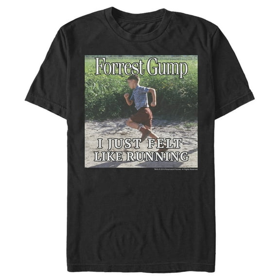 Men's Forrest Gump I Just Felt Like Running Graphic Tee Black Small