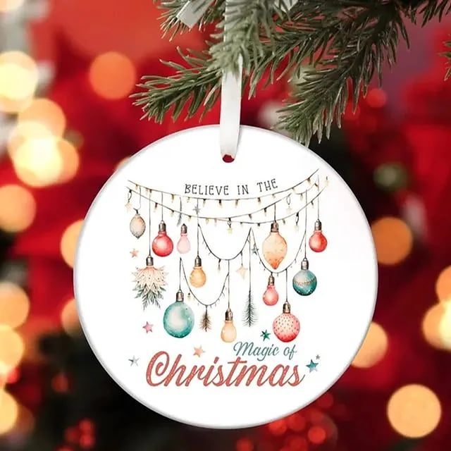 Festive Holiday Acrylic Tree Hanging Decoration for Seasonal Home Celebration