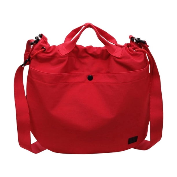 Bolso tote de nailon con cierre de cordón, bolso bandolera informal, bolso ligero para viajes y trabajo, bolso de mano de estilo japonés para uso diario.