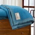 thumbnail image 2 of Aurora Extreme Heavyweight Oversized Washable French Wool King Blanket, Marine Blue, 2 of 7