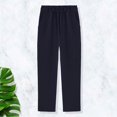 thumbnail image 2 of Povozer Kids Boy's School Pants Cotton Uniform Pants for Boys(Navy,4-5Y), 2 of 3