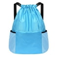 thumbnail image 4 of Mochila con cordón jinwen resistente al agua con almacenamiento de bolsillo frontal, 4 of 8