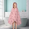 thumbnail image 6 of Pink Geometric Lattice Pattern Hooded Bath Towel，50"x30" for Ages 3 To 12 Kids, Quick Dry Lightweight Soft Microfiber Hood Beach Towel Cover Up for Kids, 6 of 7