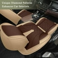 thumbnail image 6 of LAONNVIR Front Car Seat Covers Fit for Nissan Titan 2009-2025 Automotive Interior Cushions Protector,Waterproof Leather Vehical Car Seat Covers Beige&Brown,2PCS Front, 6 of 8