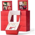 thumbnail image 1 of Paquete de 50 cajas de panadería rojas con ventana - Macaron Cookie Chocolate Trufa Fresa y Mini Cake Cajas de regalo para fiestas de San Valentín, cumpleaños, bodas, 1 of 4