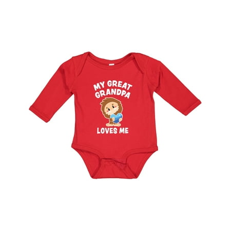 

Inktastic Cute Bigfoot My Great Grandpa Loves Me Gift Baby Boy Long Sleeve Bodysuit