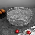 thumbnail image 4 of Nilvkv Upgrade Fryer Rack Three Stackable Dehydrator Racks for Airfryer Stainless Steel Round Fryer Rack All 4.2Qt-5.8Qt Fryeroven Press Cooker, 4 of 5