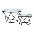 thumbnail image 1 of Pemberly Row Nesting Glass Top Round Coffee Table Set in Black, 1 of 6