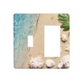 thumbnail image 1 of Beach Ocean Sea Starfish Seashell 2 Gang Single Toggle/Rocker combinación interruptor de luz cubierta decorativa placa de pared cubierta eléctrica placa frontal decoración artística, 1 of 1