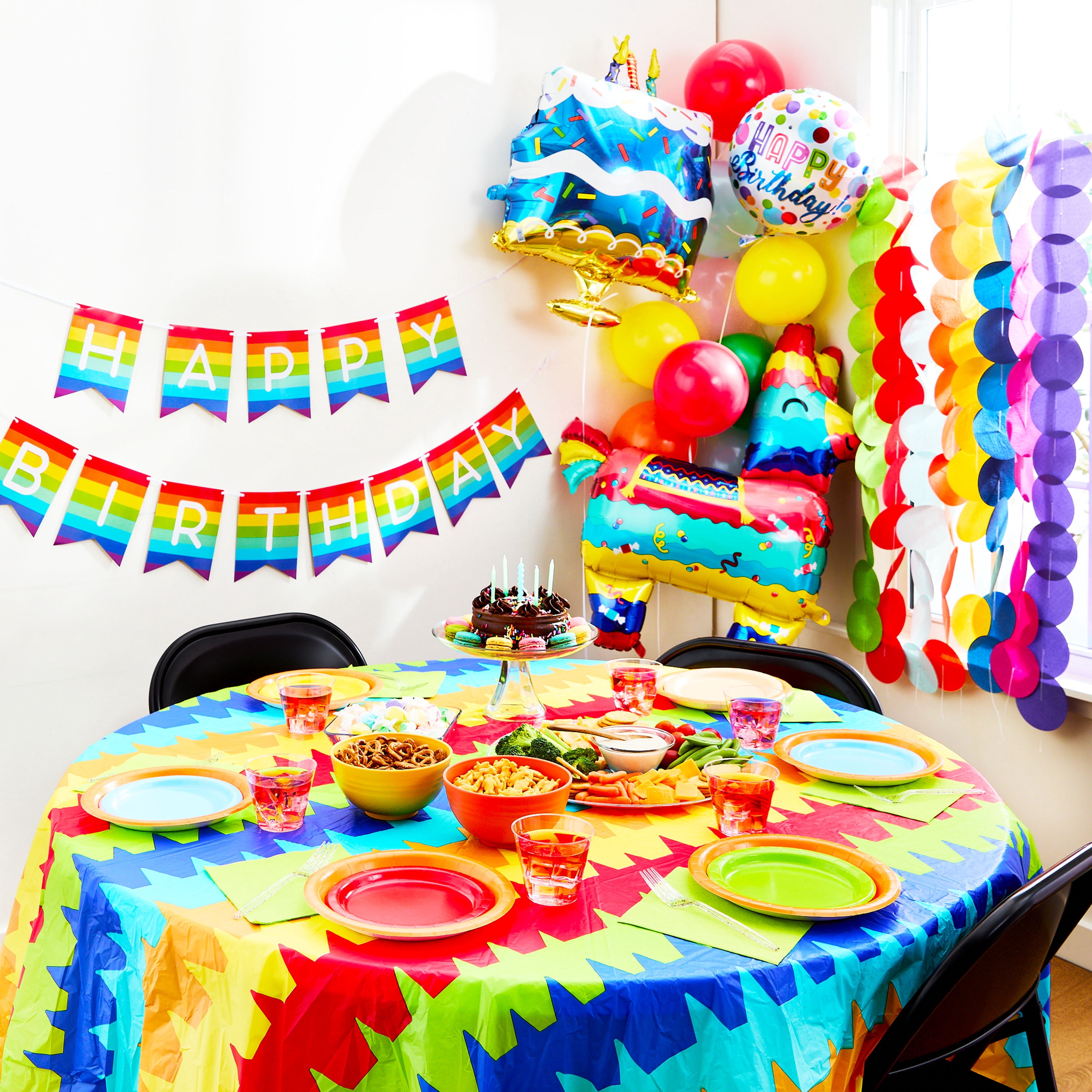 Multicolor Rainbow Paper Fringe Garland Set, 8 Pieces, by Way To Celebrate