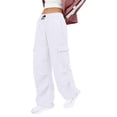 thumbnail image 2 of Women's Cargo Pants with Belt Loops HighWaisted LooseFit Casual Trousers for All Seasons White 2XL, 2 of 5
